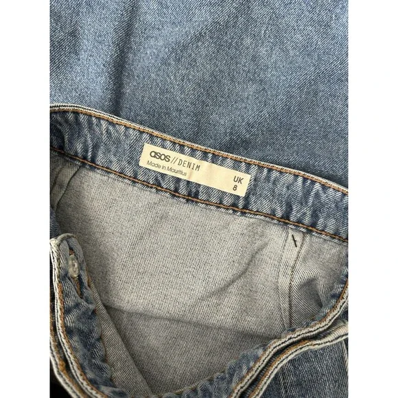 Asos Denim Wrap Skirt Women Blue Jean Size 4 - Picture 4 of 9